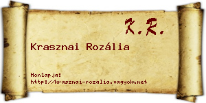 Krasznai Rozália névjegykártya