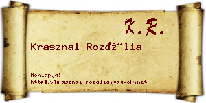 Krasznai Rozália névjegykártya