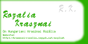 rozalia krasznai business card